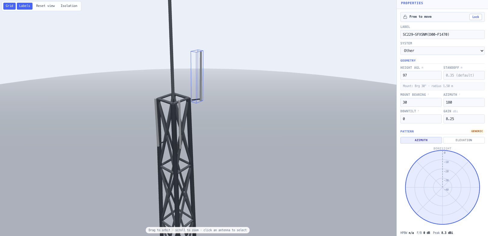 Direct manipulation in 3D with magnetic snapping onto the structure faces.