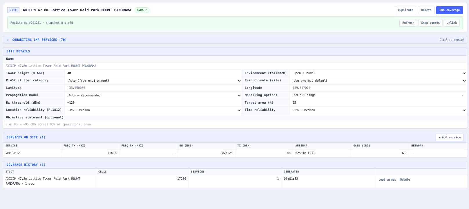 LMR service presets layered on a site, with per service overrides and optional talk back.