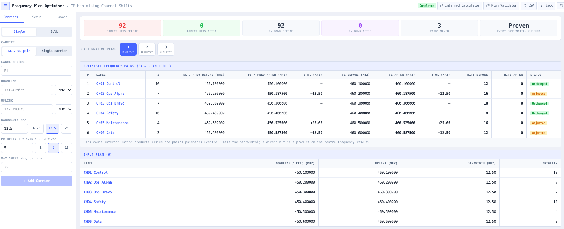 Single entry for a pair or a single carrier with a role; Bulk for the CSV template or pasted rows.